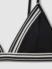 Reiss Black Raven Triangle Colourblock Bikini Top - Image 5 of 5