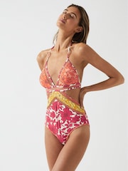 Reiss Coral Hannah Print Swimsuit - Image 4 of 6