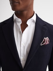 Reiss Burgundy Liam Polka Dot Silk Pocket Square - Image 3 of 5