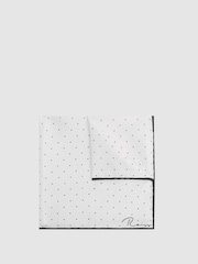 Reiss White Liam Polka Dot Silk Pocket Square - Image 1 of 5