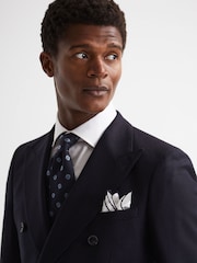 Reiss White Liam Polka Dot Silk Pocket Square - Image 2 of 5