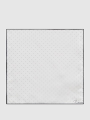 Reiss White Liam Polka Dot Silk Pocket Square - Image 4 of 5