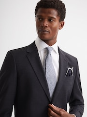 Reiss Navy Ceremony Plain Silk Pocket Square - Image 2 of 5