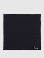Reiss Navy Ceremony Plain Silk Pocket Square - Image 4 of 5