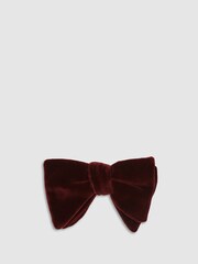 Reiss Burgundy Hike Velvet Bow Tie - Image 1 of 4