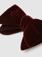 Reiss Burgundy Hike Velvet Bow Tie - Image 3 of 4