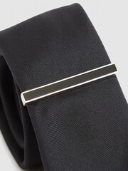 Reiss Black Ardley Stone Insert Tie Bar - Image 3 of 3
