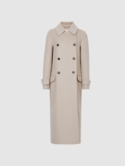 Reiss Oatmeal Lexi Button Blindseam Long Coat - Image 2 of 8