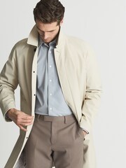 Reiss Stone Colombo Single Breasted Long Length Mac - Image 3 of 6