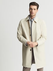 Reiss Stone Colombo Single Breasted Long Length Mac - Image 6 of 6