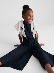 Reiss Navy Sienna Jr Junior Colourblock Jumpsuit - Image 1 of 7