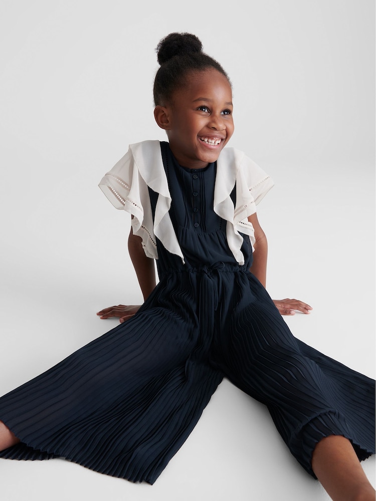 Reiss Navy Sienna Jr Junior Colourblock Jumpsuit - Image 1 of 7