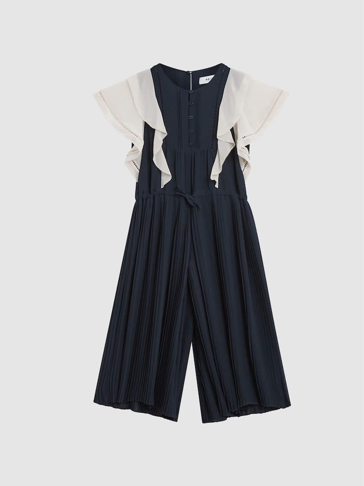 Reiss Navy Sienna Jr Junior Colourblock Jumpsuit - Image 2 of 7