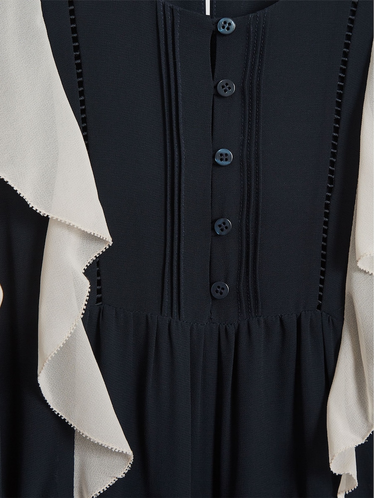 Reiss Navy Sienna Jr Junior Colourblock Jumpsuit - Image 7 of 7
