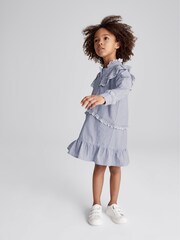 Reiss Blue Gwen Junior Stripe Embroidered Collar Dress - Image 2 of 3