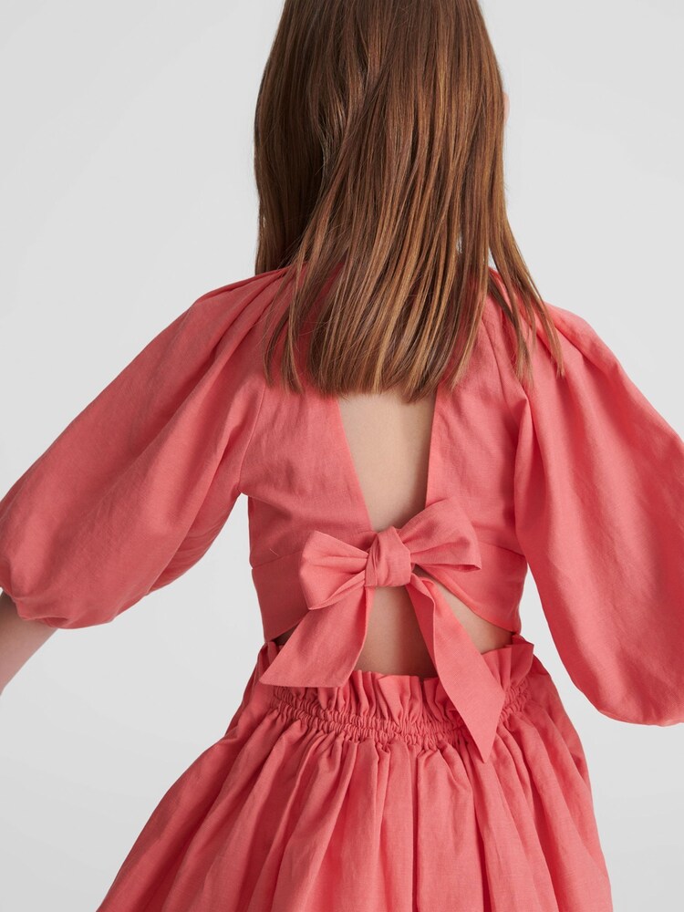 Reiss Coral Mae Jr Bow Back Dress - Image 4 of 4