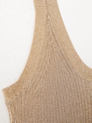 Reiss Gold Imogen Metallic Vest Top - Image 7 of 7