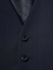 Reiss Navy Bold Classic Slim Fit Wool Horseshoe Waistcoat - Image 6 of 6