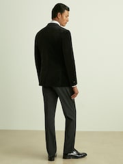 Reiss Black Ace Velvet Single Breasted Slim Fit Jacket - Image 6 of 10