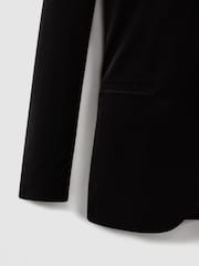 Reiss Black Ace Velvet Single Breasted Slim Fit Jacket - Image 7 of 10