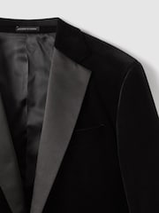 Reiss Black Ace Velvet Single Breasted Slim Fit Jacket - Image 8 of 10