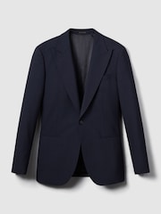 Reiss Navy Bold Slim Fit Wool Single Breasted Blazer - Image 2 of 5