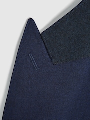 Reiss Navy Bold Slim Fit Wool Single Breasted Blazer - Image 5 of 5
