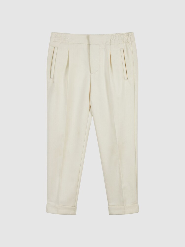 Reiss White Brighton Casual Cropped Tapered Trousers - Image 2 of 5