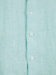 Reiss Aquamarine Ruban Long Sleeve Linen Shirt - Image 6 of 6