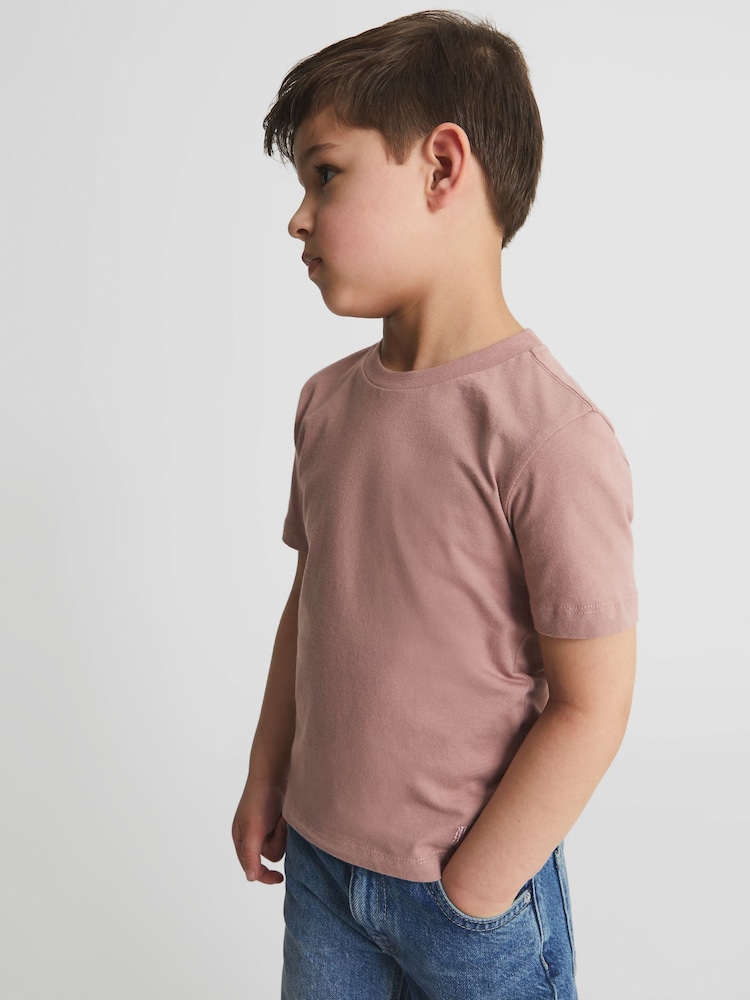 Reiss Soft Pink Bless Crew Neck T-shirt - Image 1 of 5