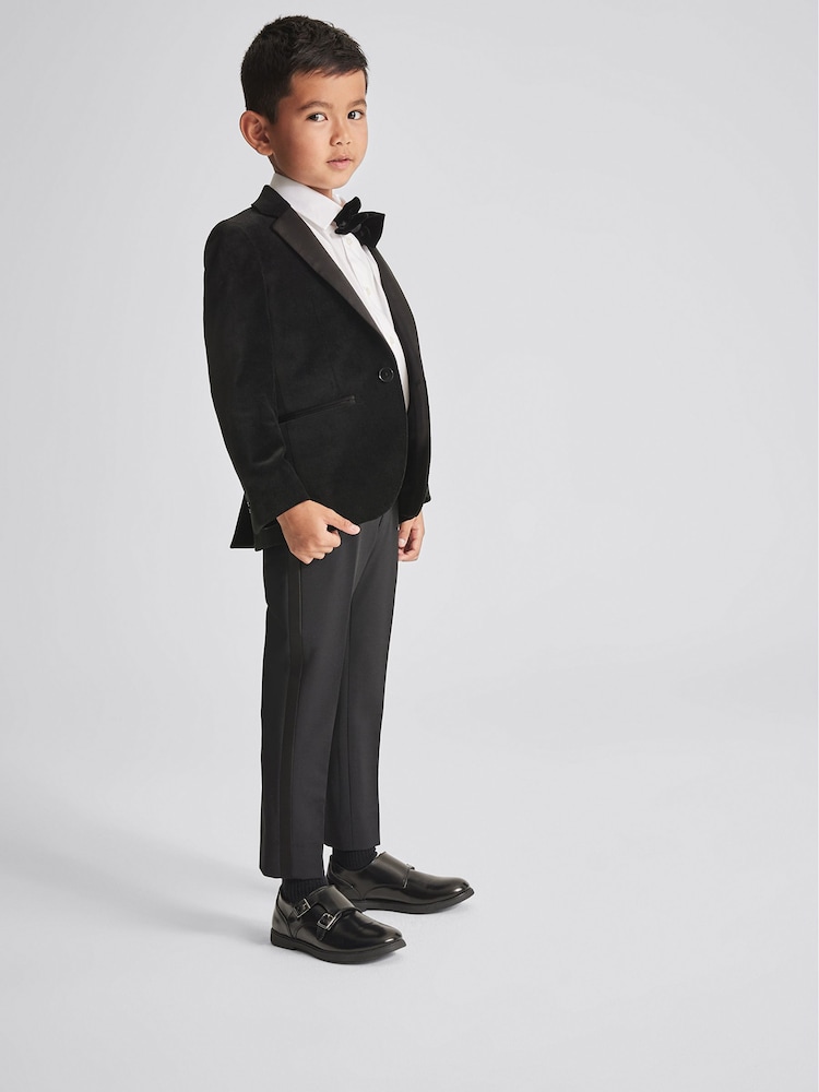 Reiss Black Ace Single Breasted Velvet Blazer - Image 1 of 6