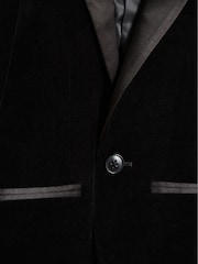 Reiss Black Ace Single Breasted Velvet Blazer - Image 6 of 6