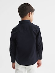 Reiss Navy Greenwich Junior Button Down Oxford Shirt - Image 5 of 6