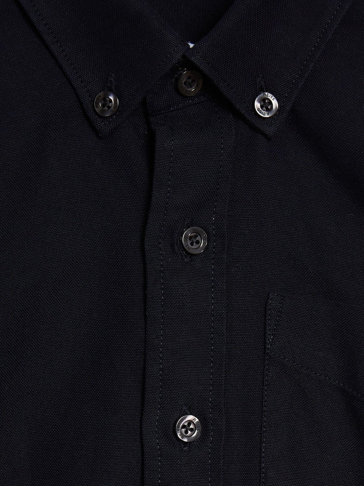 Reiss Navy Greenwich Junior Button Down Oxford Shirt - Image 6 of 6