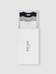 Reiss Multi Bless 3 Pack 3 Pack Of Crew Neck T-Shirts - Image 1 of 7