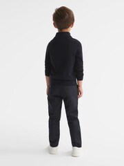 Marineblau - Reiss Blackhall Pullover aus Merinowolle mit kurzem Reißverschluss - Bild 4 von 6