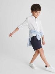 Reiss White Ruban Long Sleeve Linen Shirt - Image 1 of 6