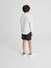 Reiss White Ruban Long Sleeve Linen Shirt - Image 5 of 6