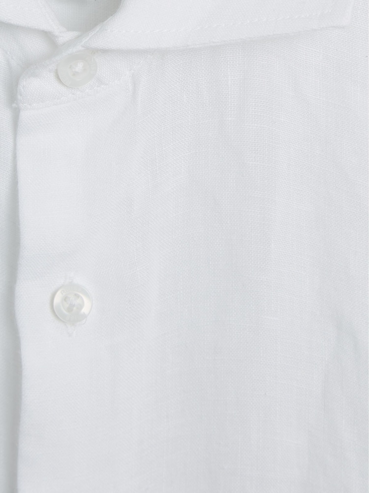 Reiss White Ruban Long Sleeve Linen Shirt - Image 6 of 6