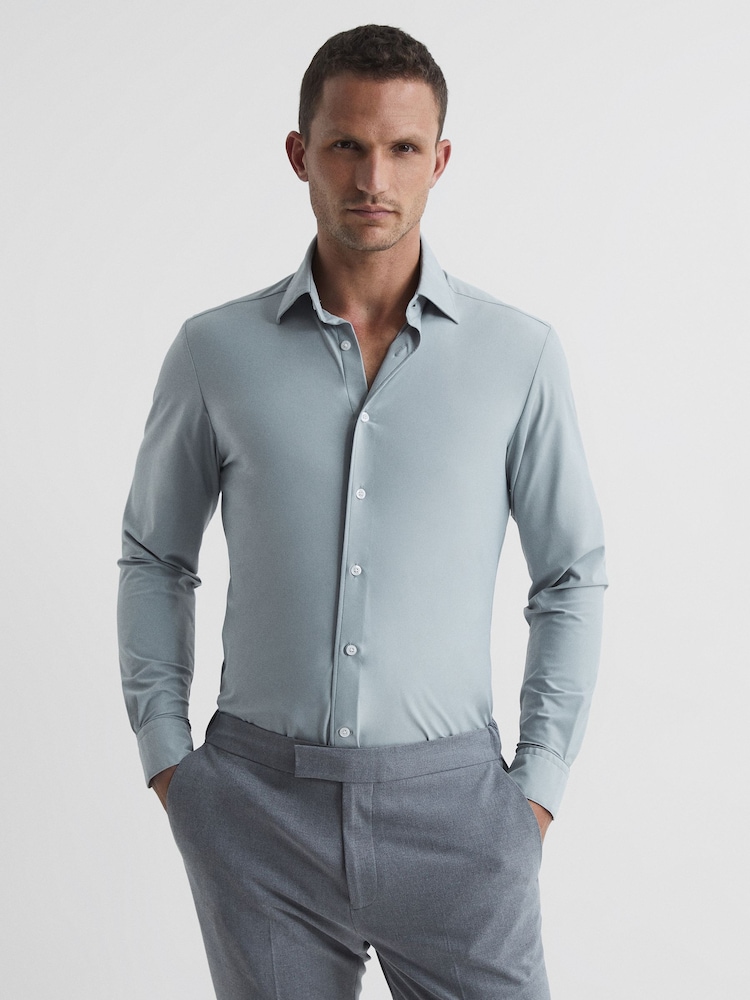 Reiss Ice Voyager Regular Fit Travel Shirt - Image 1 of 9