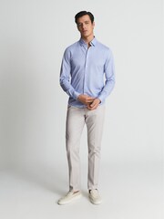 Reiss Soft Blue Forcer Jersey Long Sleeve Formal Shirt - Image 3 of 5