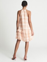Reiss Coral Gabrielle Linen Blend Ruffle Mini Dress - Image 5 of 6