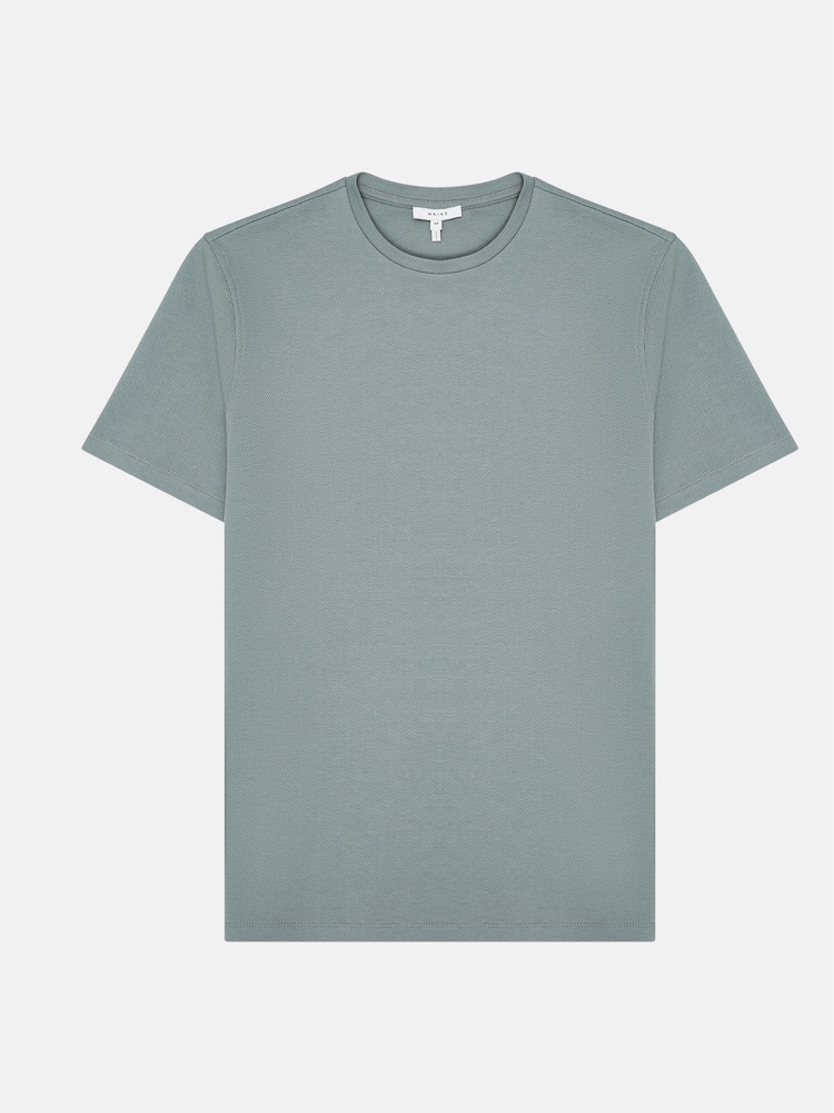 Reiss Sage Preston Honeycomb Crew Neck T-shirt - Image 2 of 5