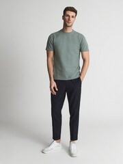 Reiss Sage Preston Honeycomb Crew Neck T-shirt - Image 3 of 5