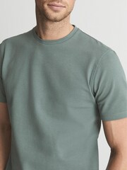 Reiss Sage Preston Honeycomb Crew Neck T-shirt - Image 4 of 5