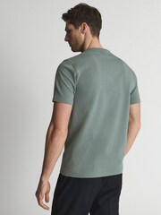 Reiss Sage Preston Honeycomb Crew Neck T-shirt - Image 5 of 5