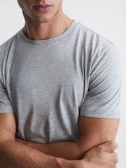Reiss Grey Marl Bless Crew Neck T-shirt - Image 4 of 7