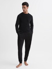 Reiss Black Bruno Long Sleeved Crew Neck T-shirt - Image 3 of 6