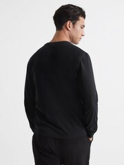 Reiss Black Bruno Long Sleeved Crew Neck T-shirt - Image 5 of 6