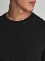Reiss Black Bruno Long Sleeved Crew Neck T-shirt - Image 6 of 6